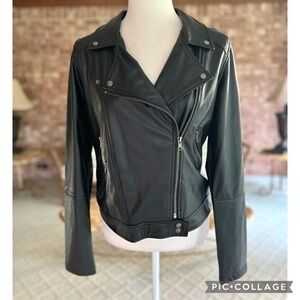 Lysse Moto Jacket Black Faux Leather S Edgy Gorpcore Streetwear Chic Night Out